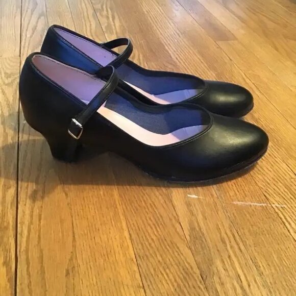Capezio Black Heels with Ankle Strap - Picture 2 of 4